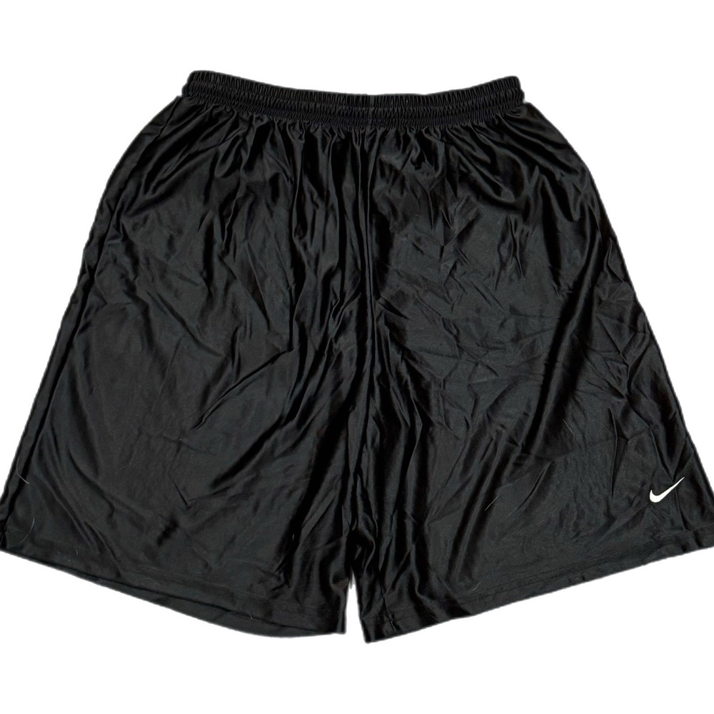 Vintage Men's Nike Silky‎ Satin Black Basketball Dazzle Shorts 00s Shiny Size L